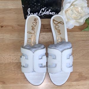 Sam Edelman Leather Illie Logo Strap Slide Sandal, Size 6.5 M - White
